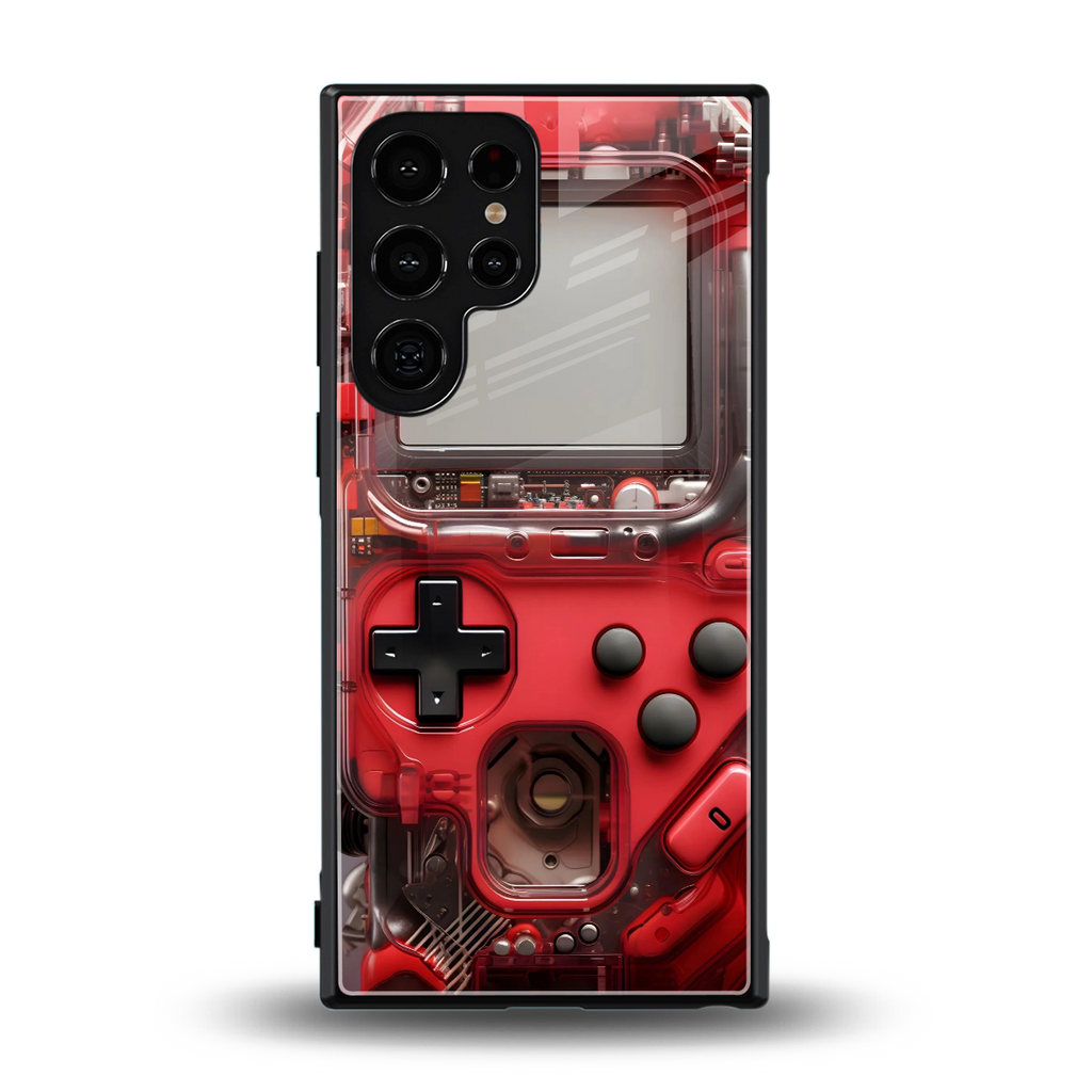 gameboy classic red back phone cover | glass case for samsung galaxy s23 ultra