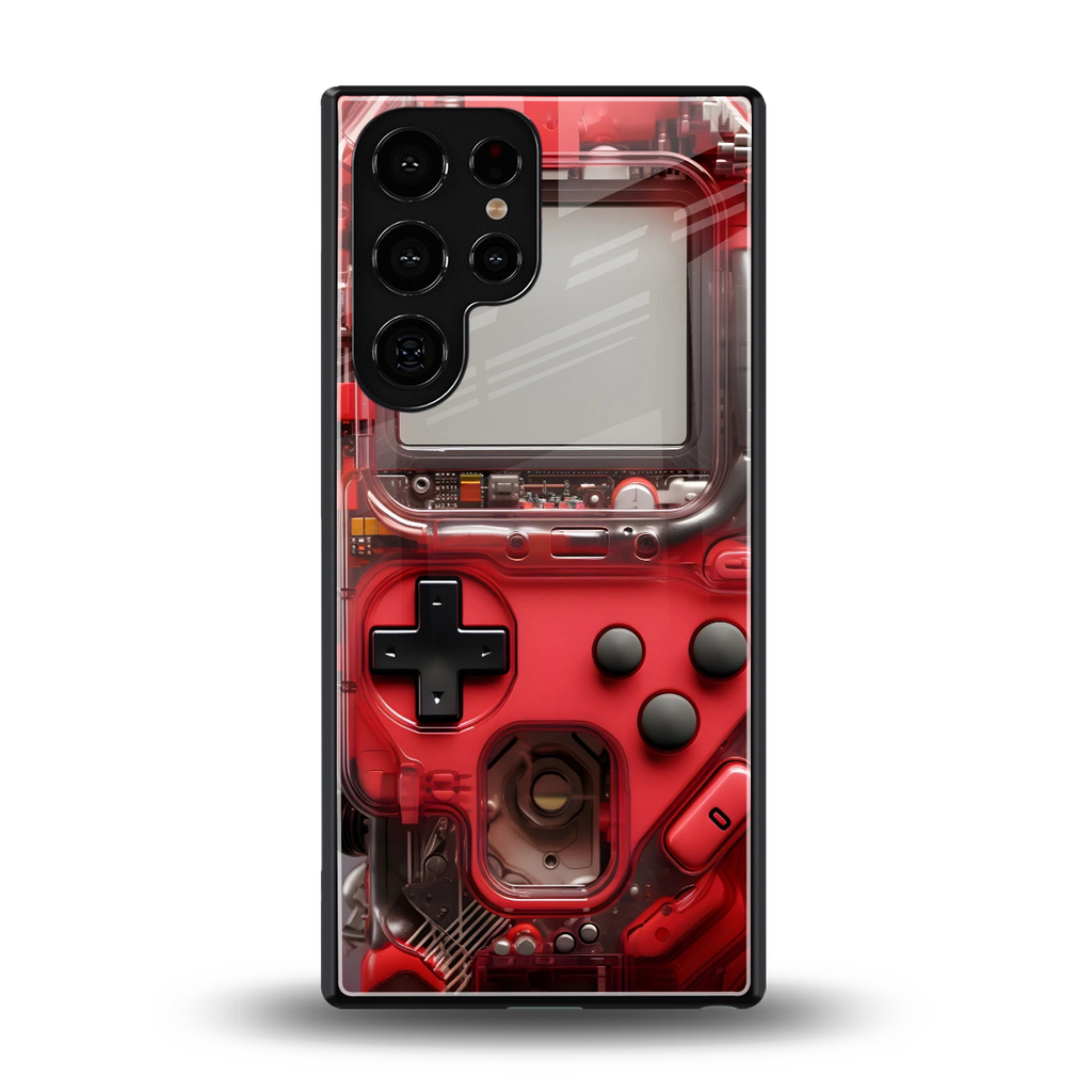 gameboy classic red back phone cover | glass case for samsung galaxy s25 ultra