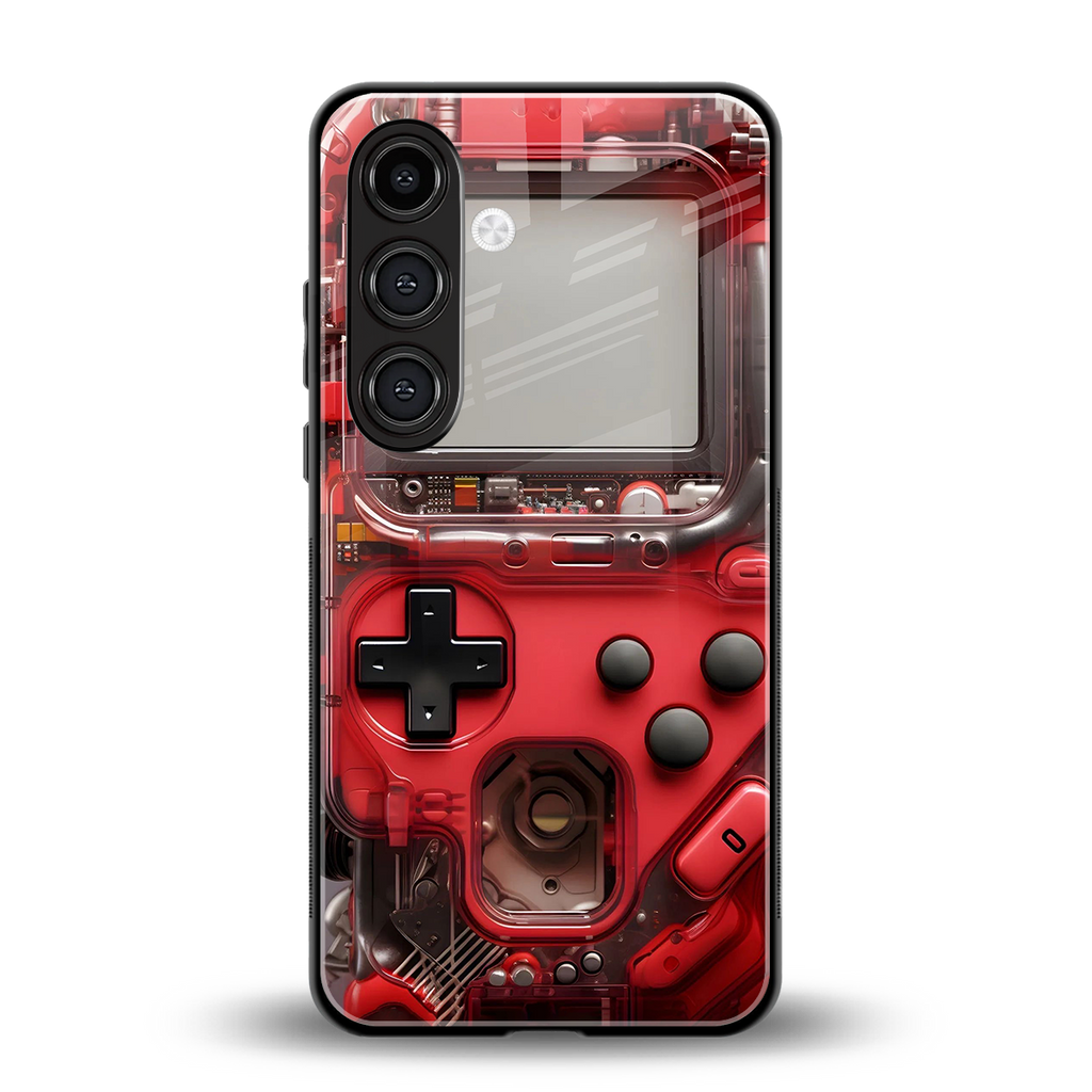 gameboy classic red back phone cover | glass case for samsung galaxy s25 plus