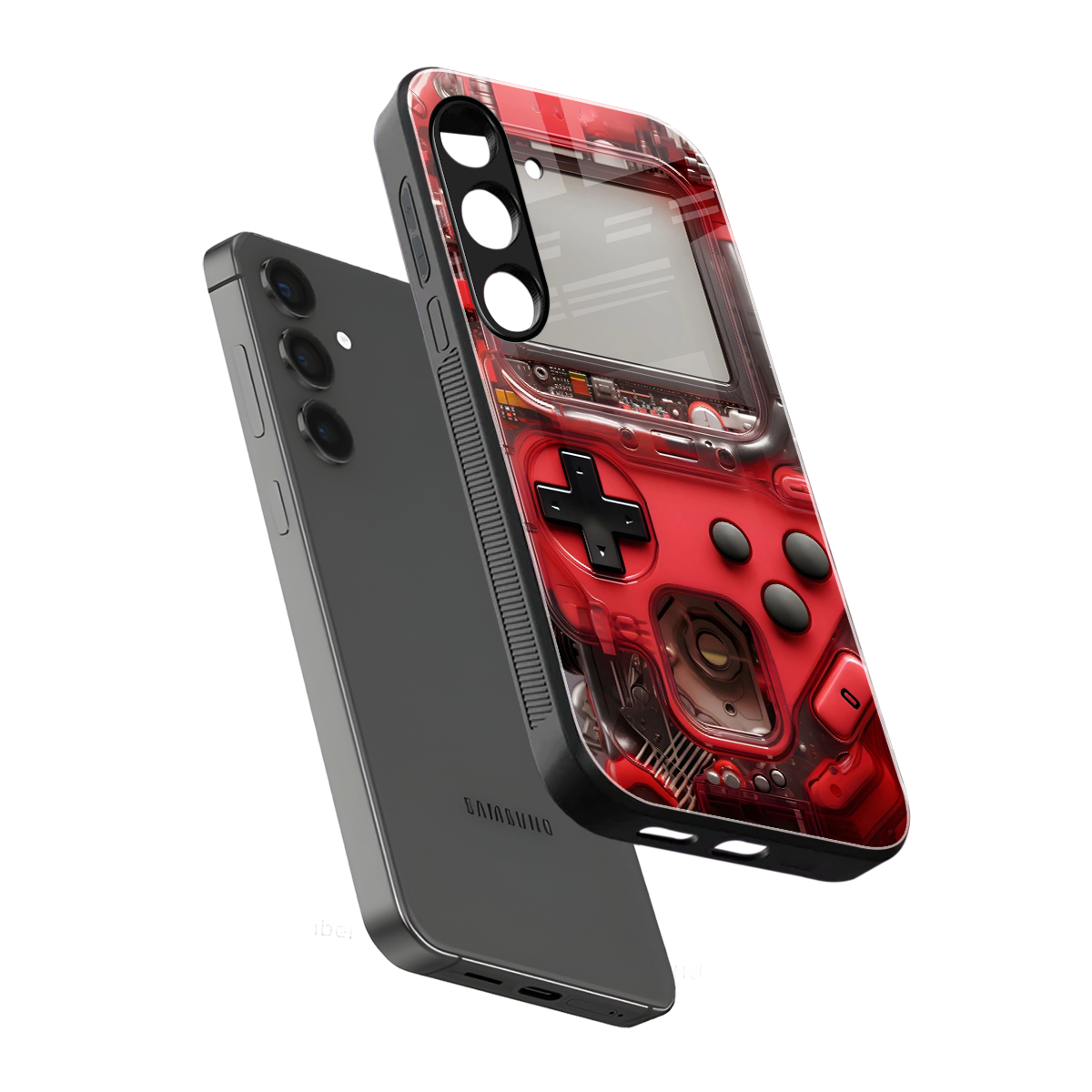 gameboy classic red back phone cover | glass case for samsung galaxy s24 plus