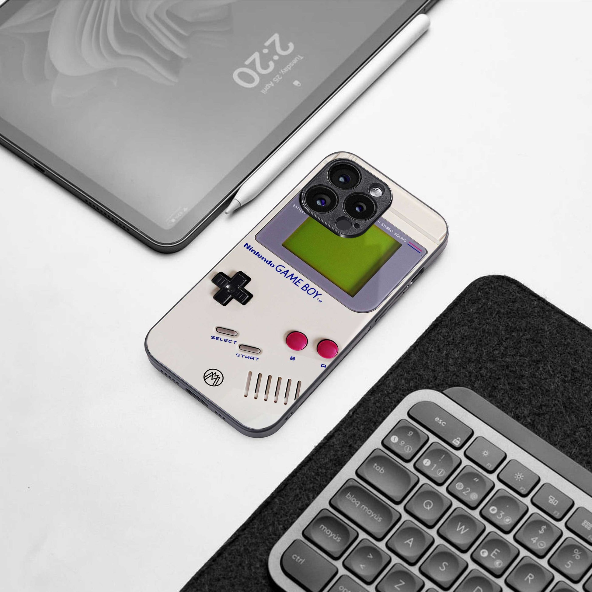 gameboy classic back phone cover | glass case for iphone 13 pro max