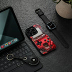 gameboy classic red back phone cover | glass case for iphone 16 plus