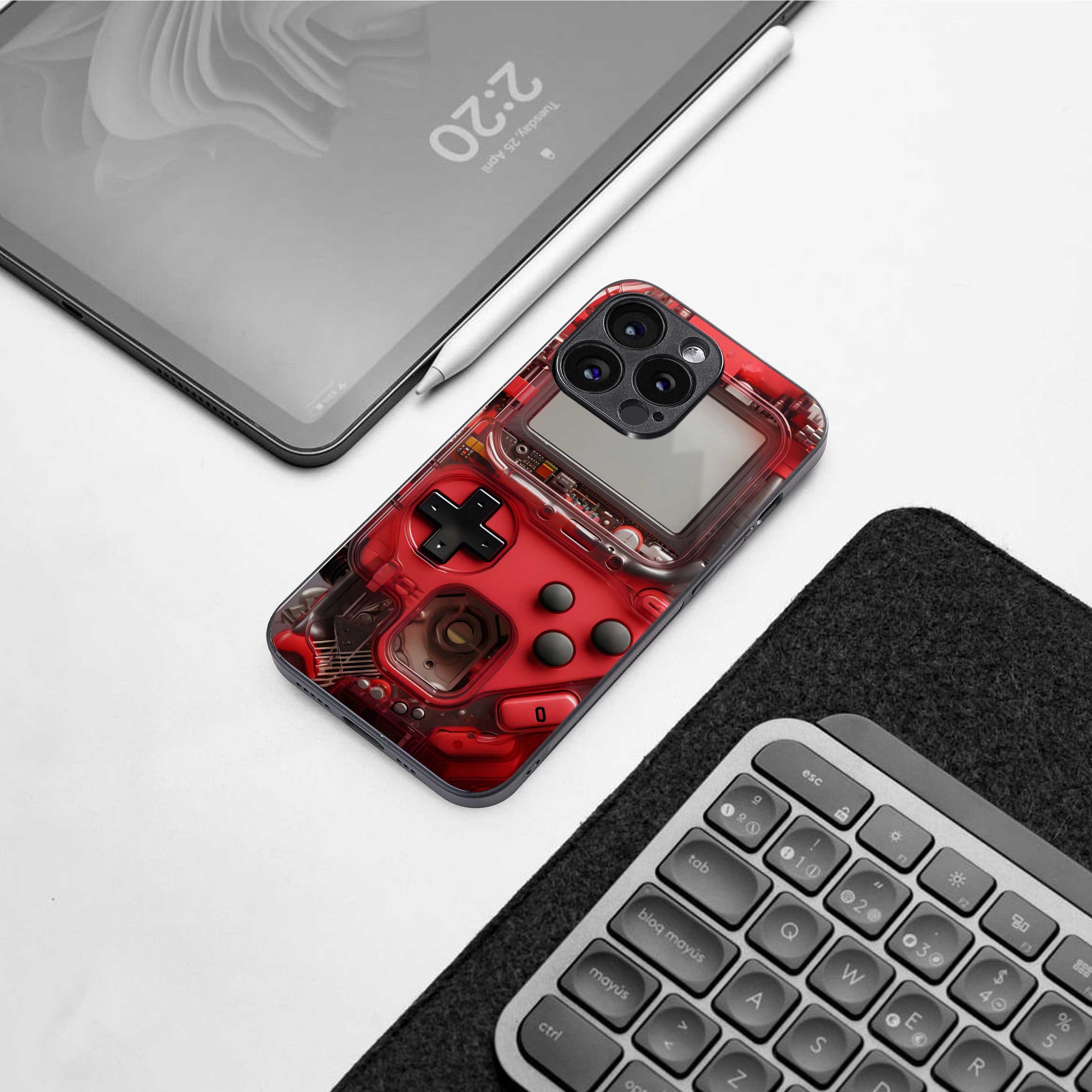 gameboy classic red back phone cover | glass case for iphone 13 pro max
