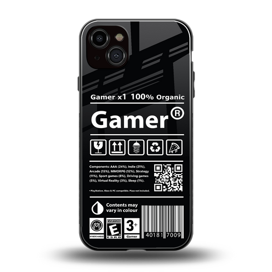 gamer back phone cover | glass case for iphone 15 plus