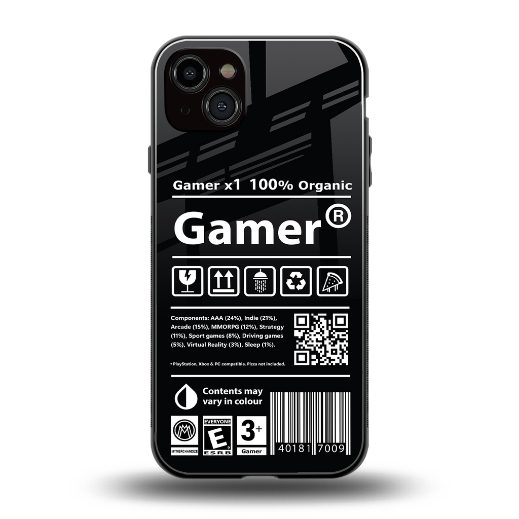 gamer back phone cover | glass case for iphone 14 plus