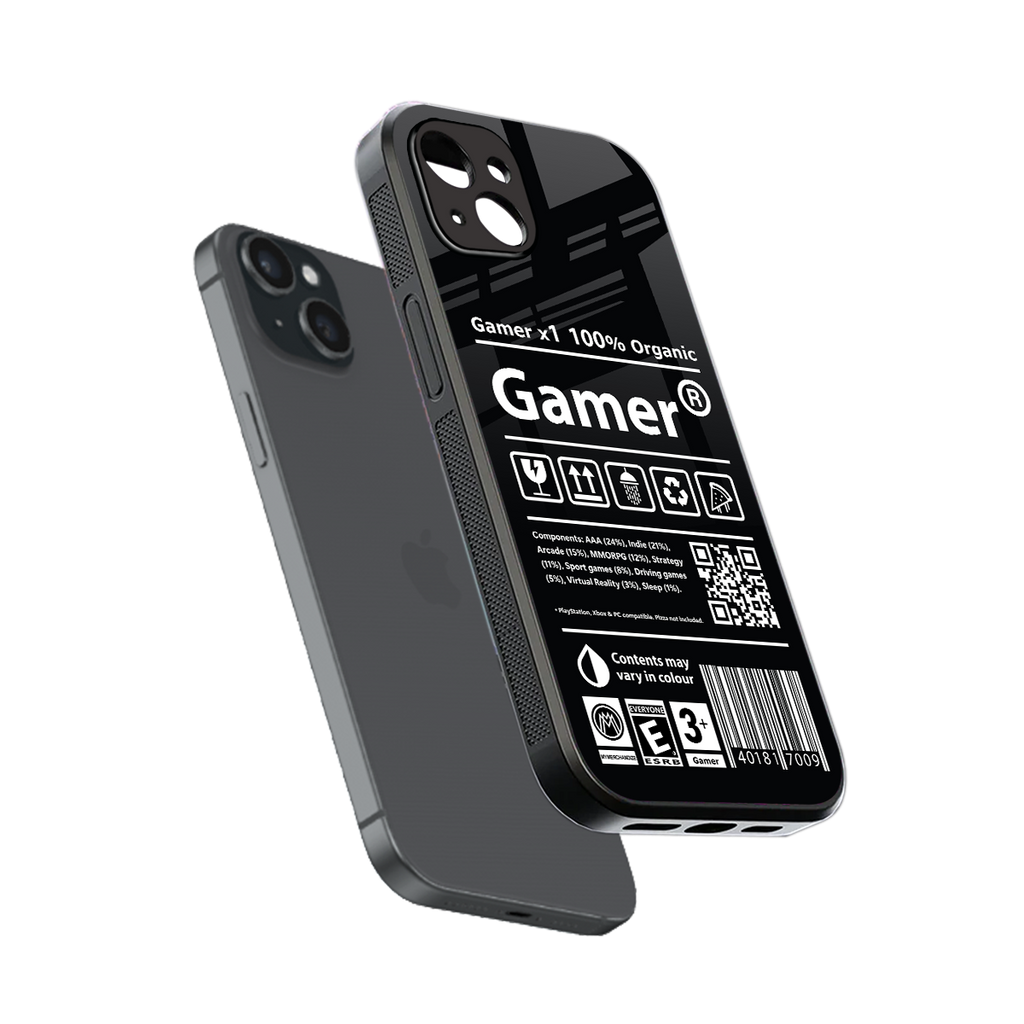 gamer back phone cover | glass case for iphone 14 plus