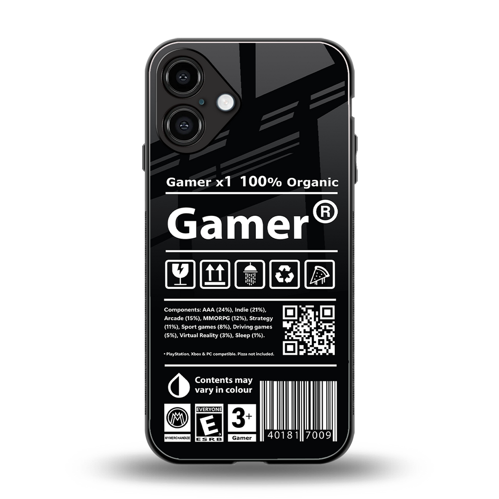 gamer back phone cover | glass case for iphone 16 plus