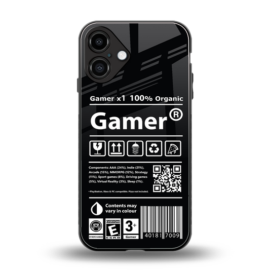 gamer back phone cover | glass case for iphone 16 plus
