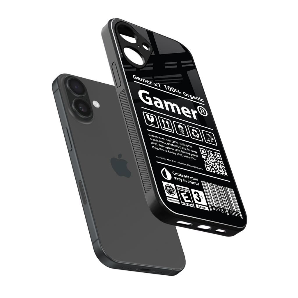gamer back phone cover | glass case for iphone 16 plus