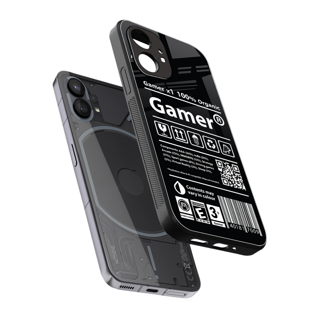 gamer back phone cover | glass case for nothing phone 1