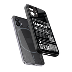 gamer back phone cover | glass case for nothing phone 2