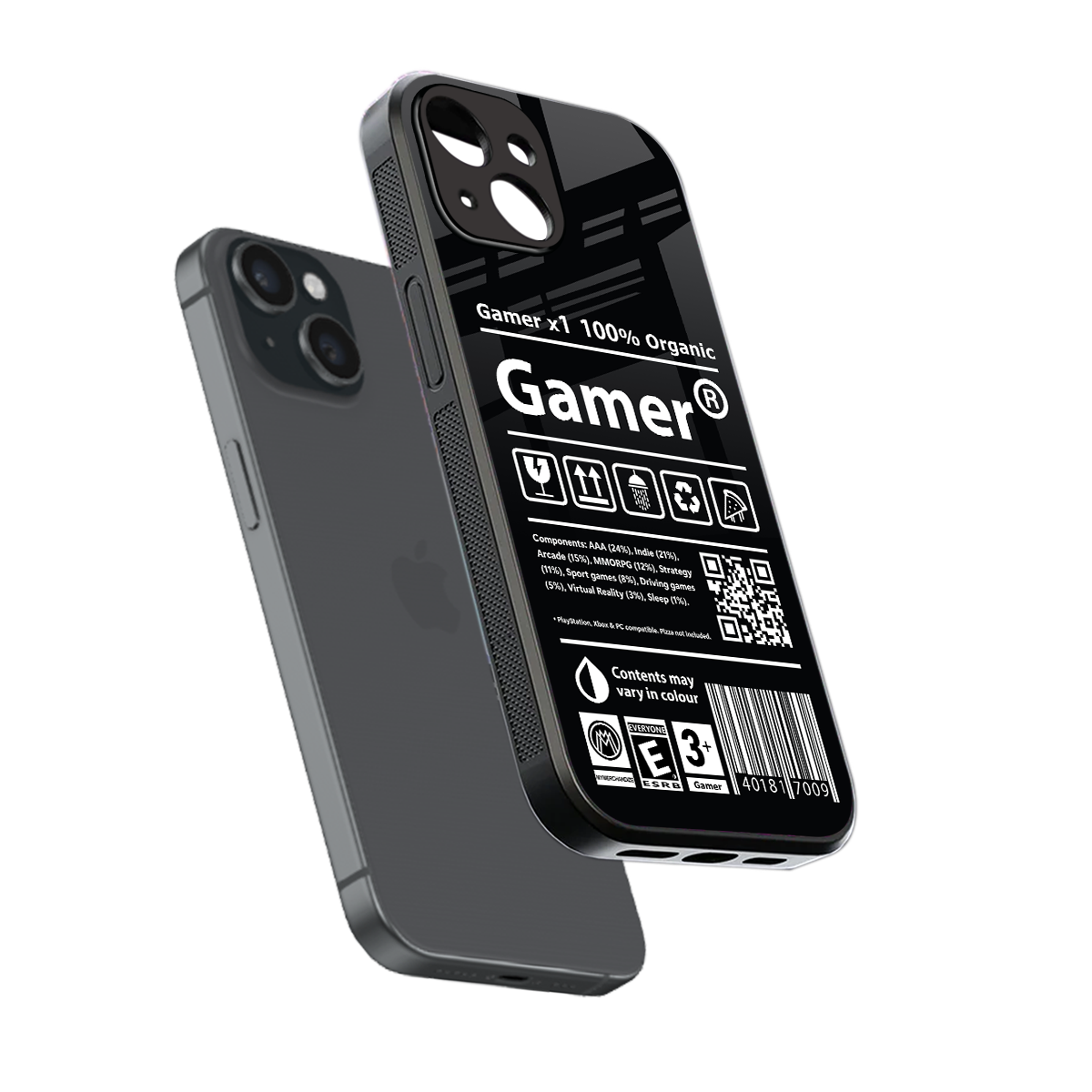 gamer back phone cover | glass case for iphone 15