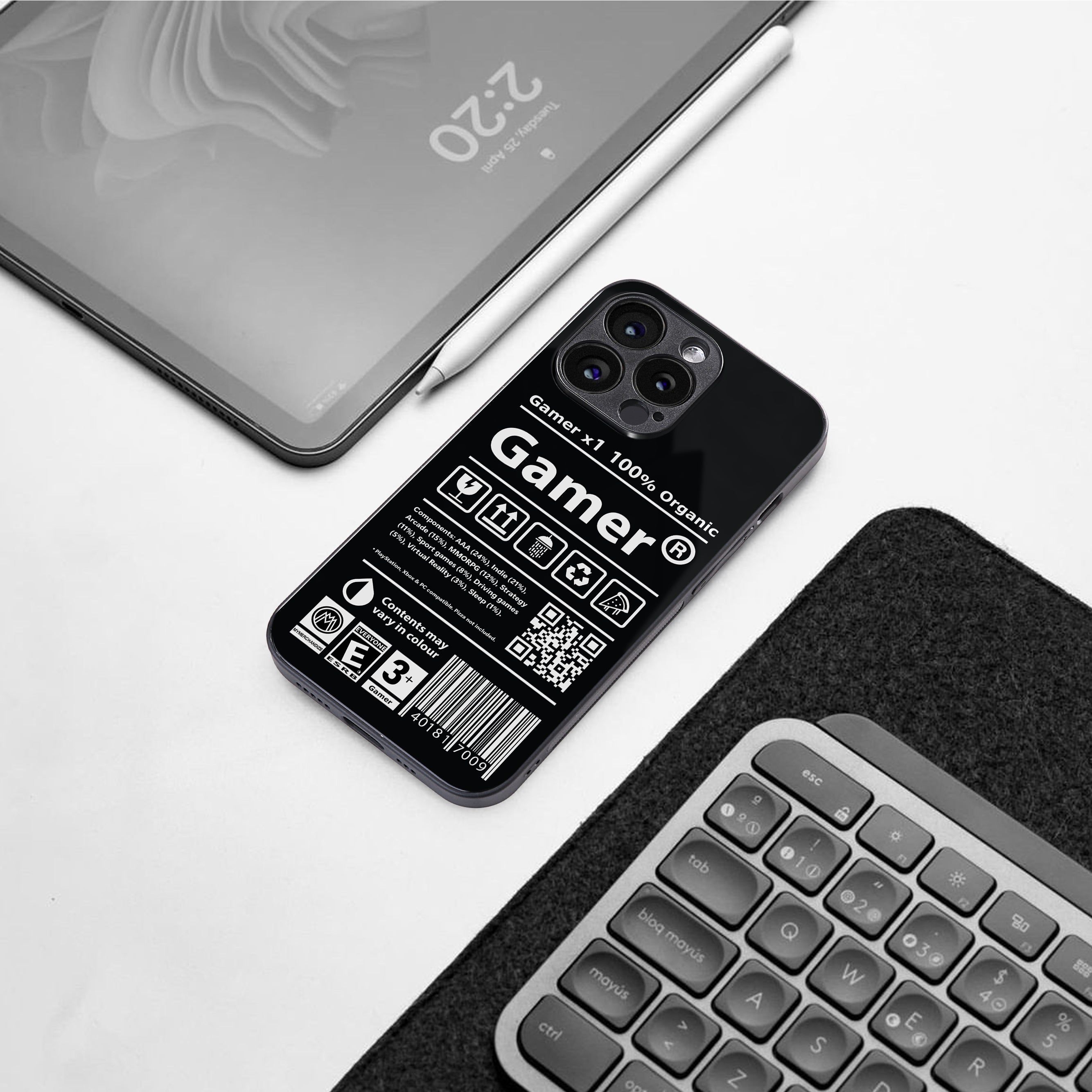 gamer back phone cover | glass case for iphone 16 plus