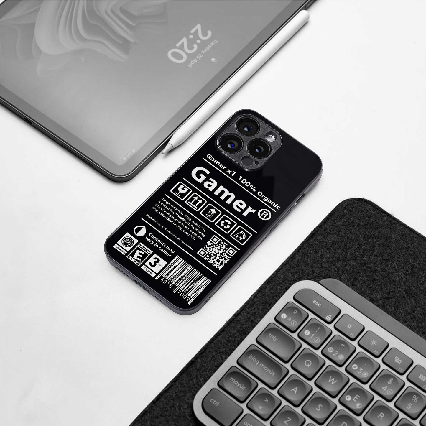 gamer back phone cover | glass case for iphone 14