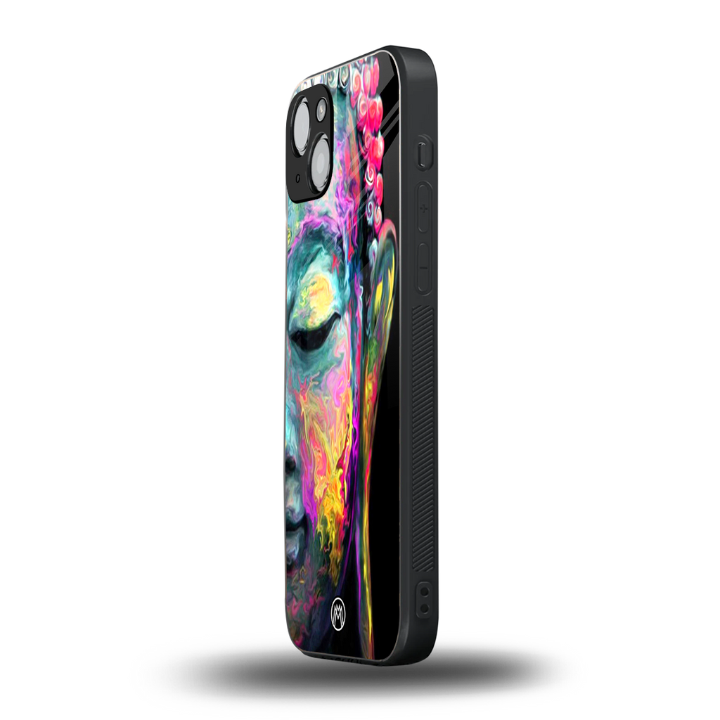 gautama buddha back phone cover | glass case for iphone 15 plus