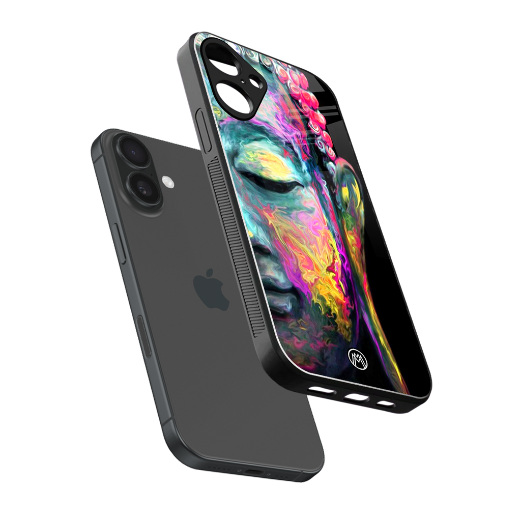 gautama buddha back phone cover | glass case for iphone 16 plus