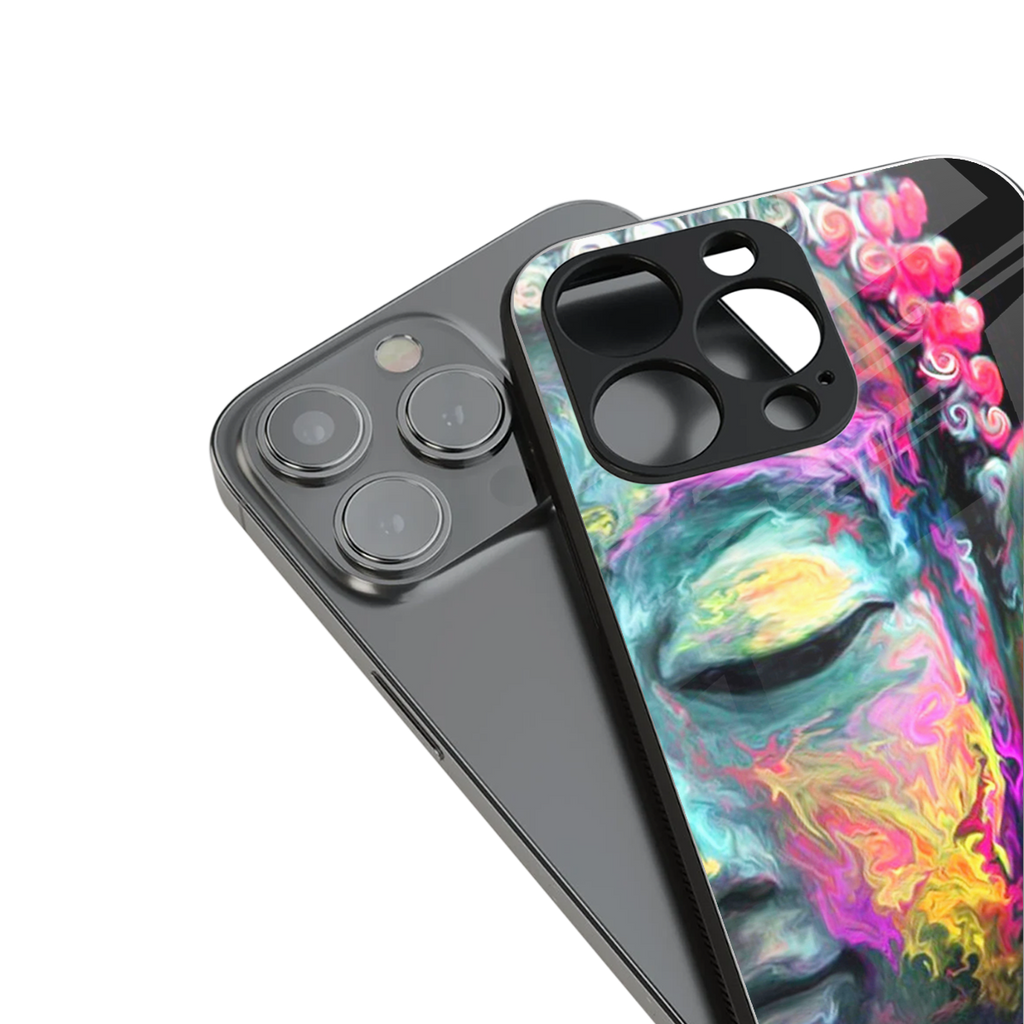 gautama buddha back phone cover | glass case for iphone 16 plus
