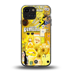 gemini aesthetic collage back phone cover | glass case for iphone 13 mini