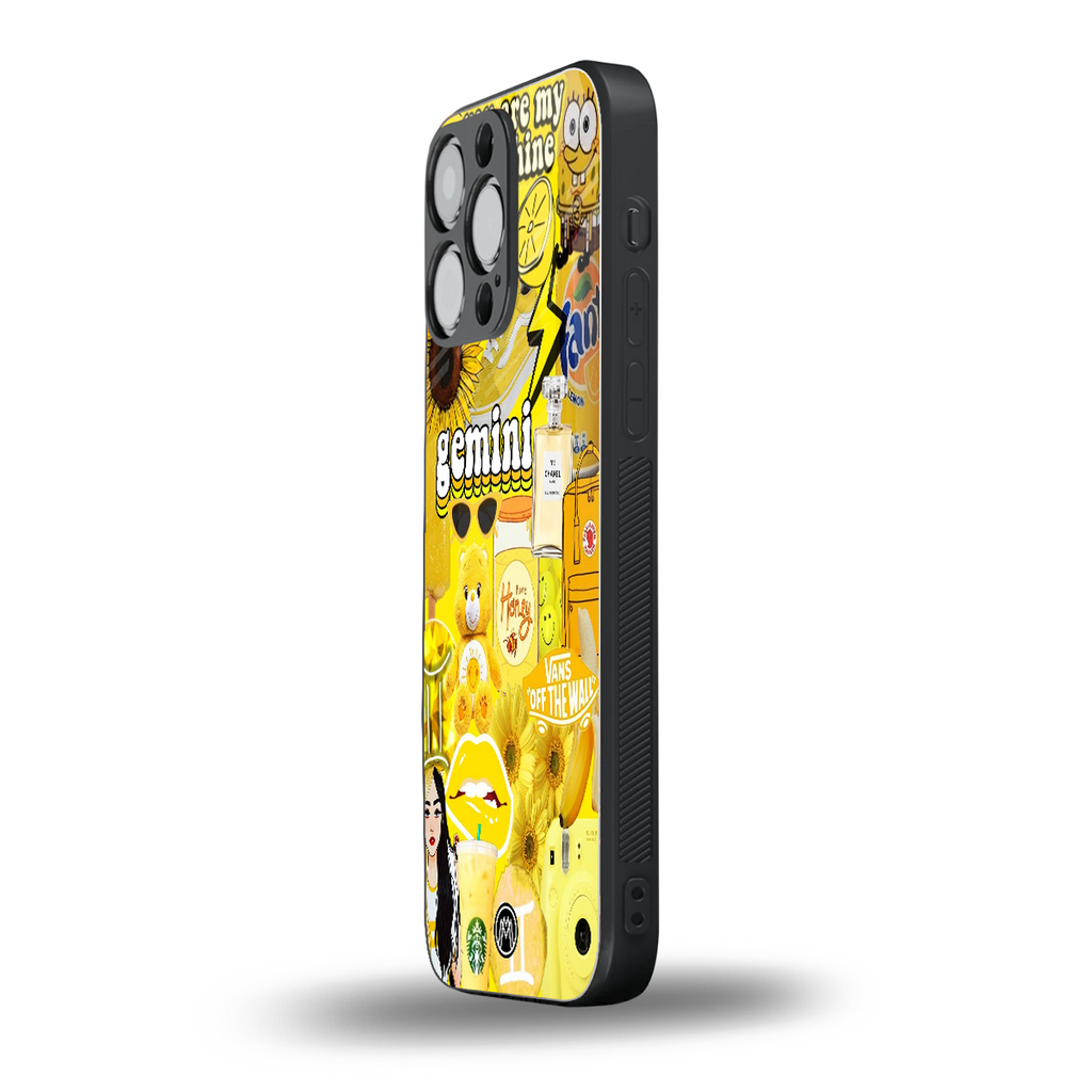 gemini aesthetic collage back phone cover | glass case for iphone 13 pro max