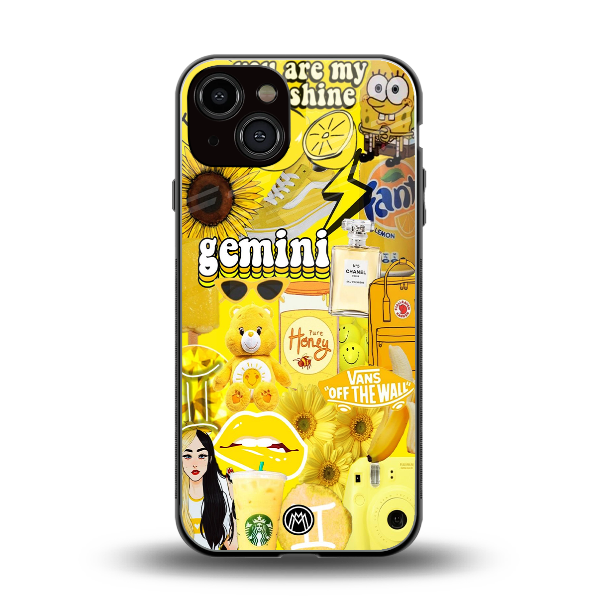 gemini aesthetic collage back phone cover | glass case for iphone 13