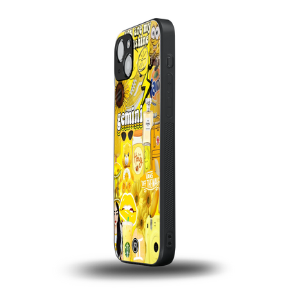 gemini aesthetic collage back phone cover | glass case for iphone 13