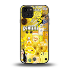 gemini aesthetic collage back phone cover | glass case for iphone 15