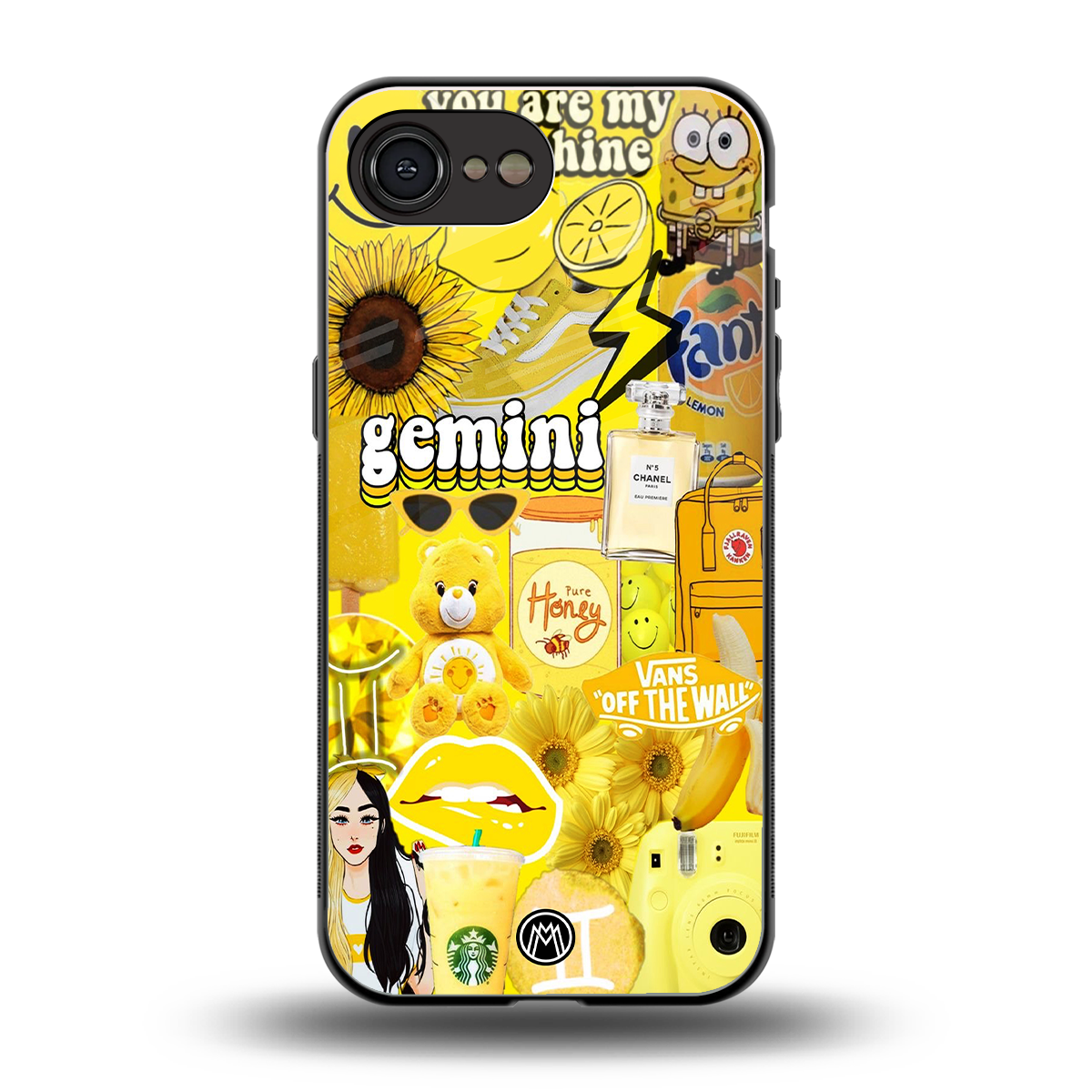 gemini aesthetic collage back phone cover | glass case for iphone 16e
