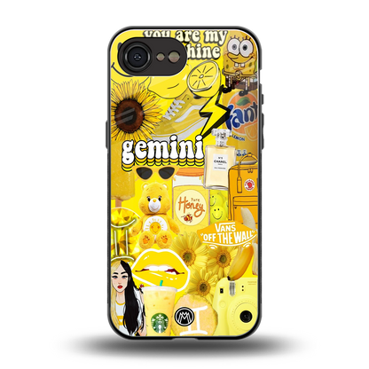 gemini aesthetic collage back phone cover | glass case for iphone 16e