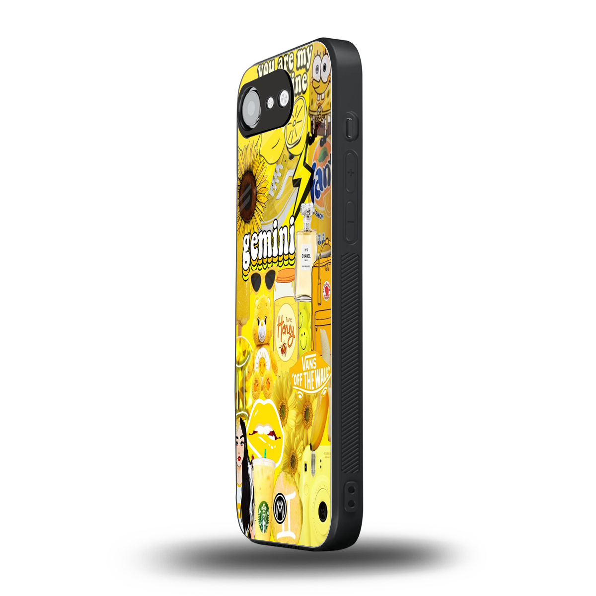 gemini aesthetic collage back phone cover | glass case for iphone 16e