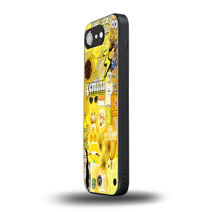 gemini aesthetic collage back phone cover | glass case for iphone 16e