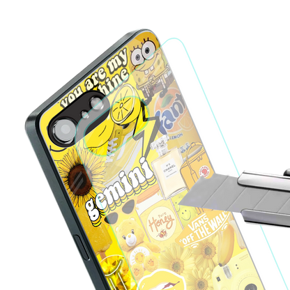 gemini aesthetic collage back phone cover | glass case for iphone 16e