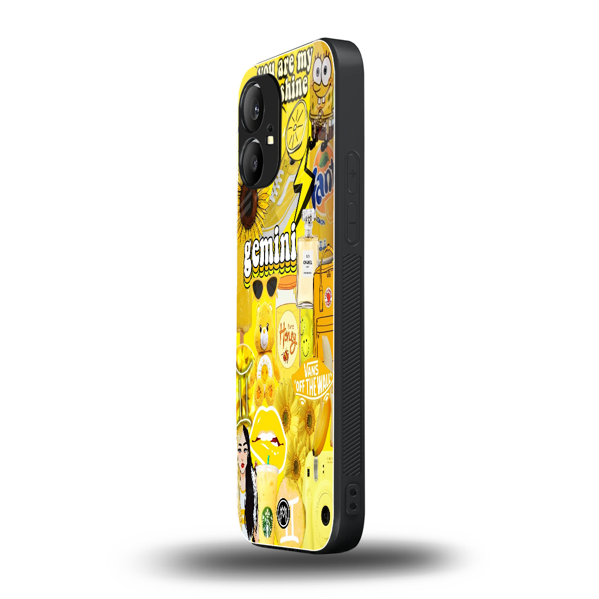 gemini aesthetic collage back phone cover | glass case for nothing phone 1