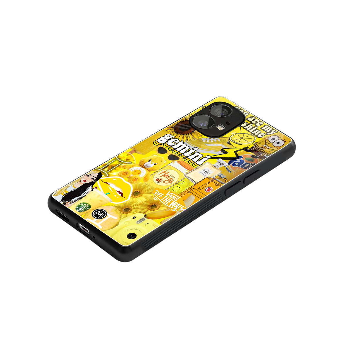 gemini aesthetic collage back phone cover | glass case for nothing phone 1