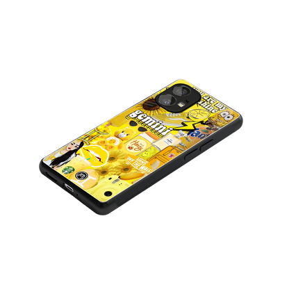 gemini aesthetic collage back phone cover | glass case for nothing phone 1