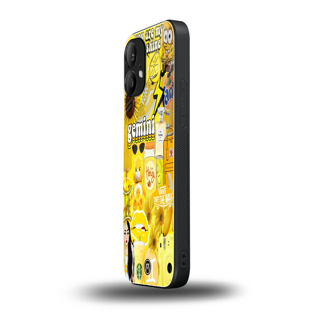 gemini aesthetic collage back phone cover | glass case for nothing phone 2