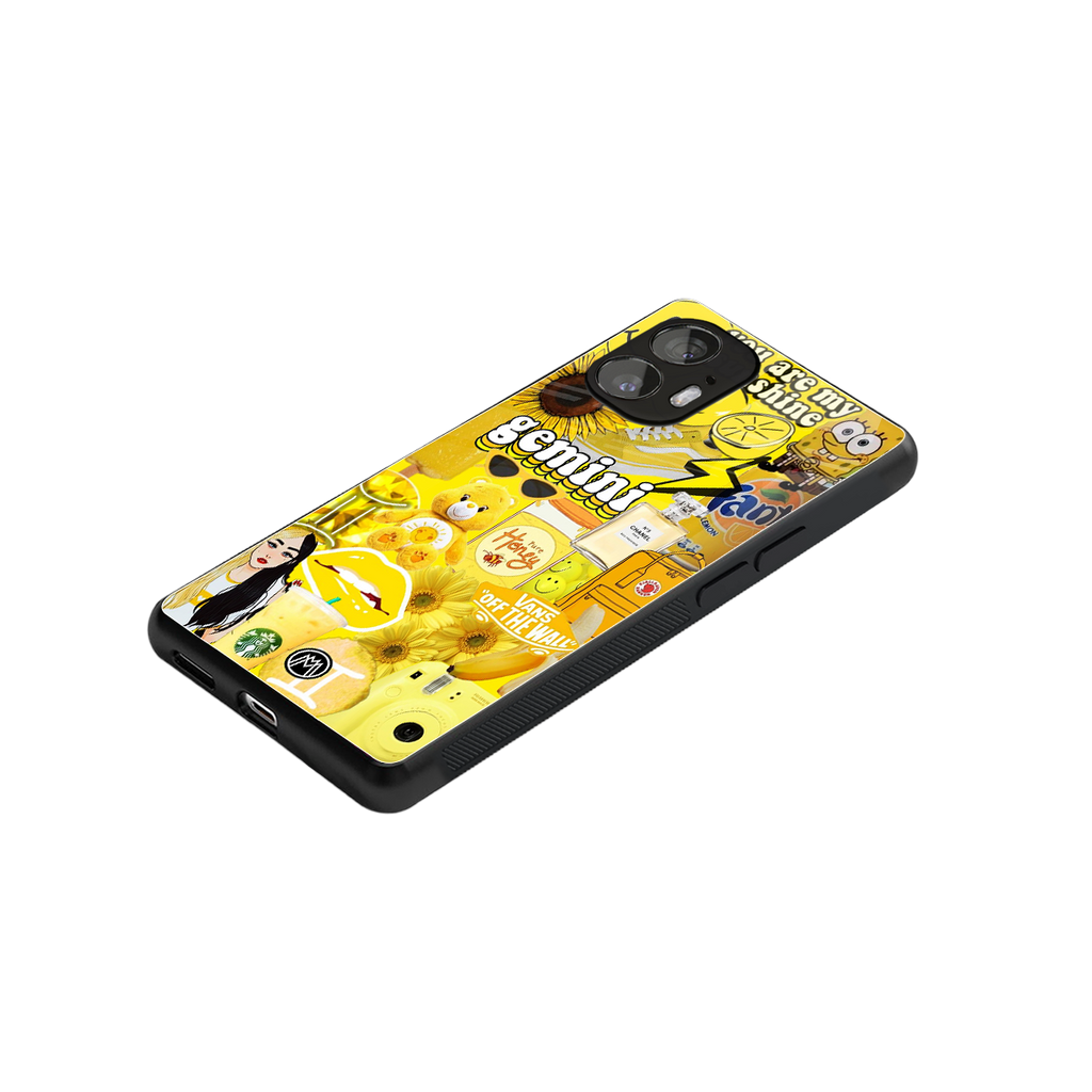 gemini aesthetic collage back phone cover | glass case for nothing phone 2