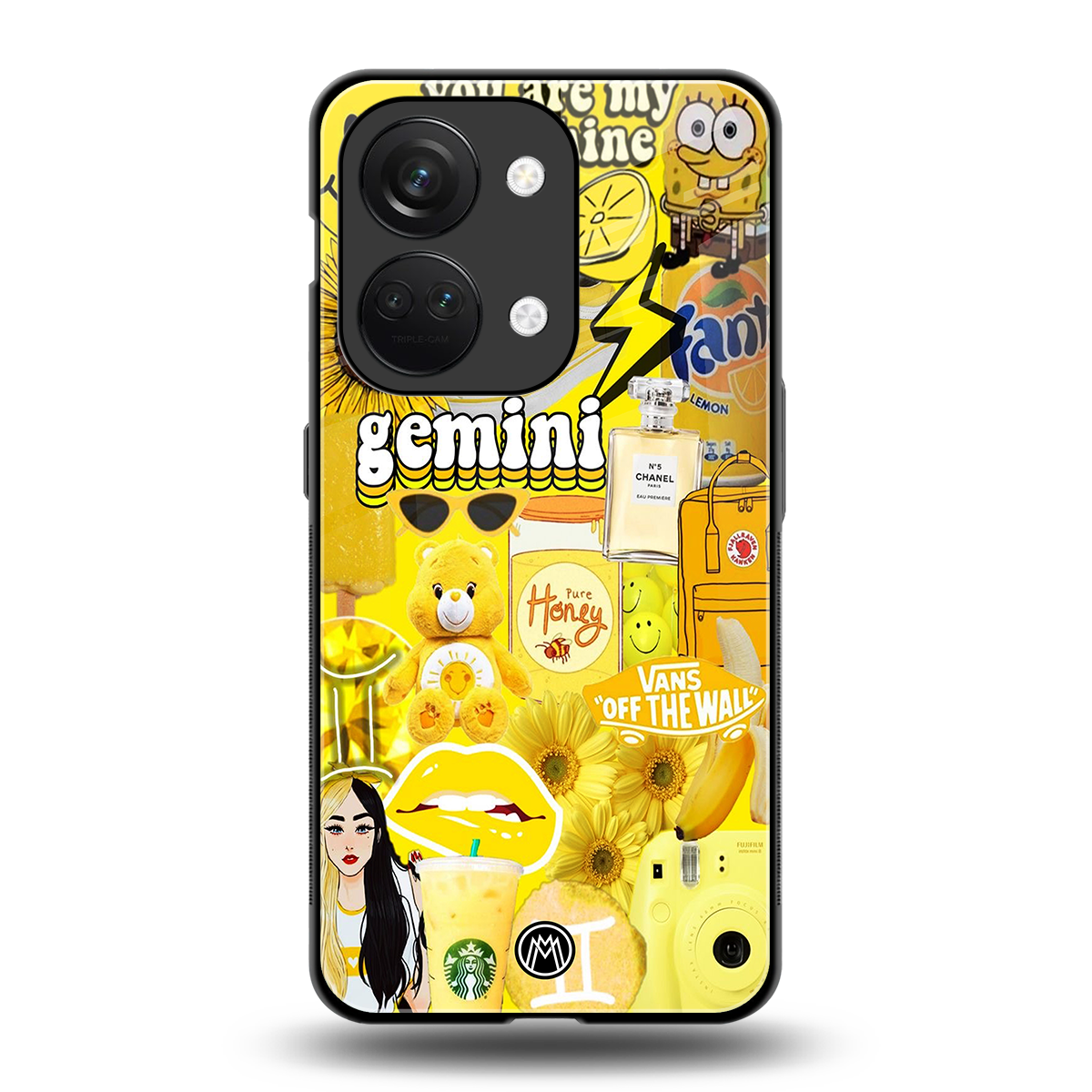 gemini aesthetic collage back phone cover | glass case for oneplus nord 3