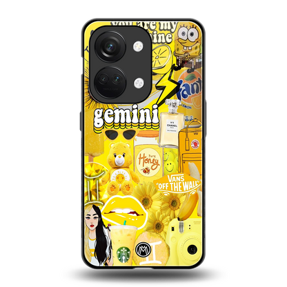gemini aesthetic collage back phone cover | glass case for oneplus nord 3