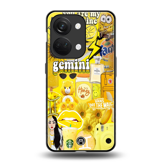 gemini aesthetic collage back phone cover | glass case for oneplus nord 3