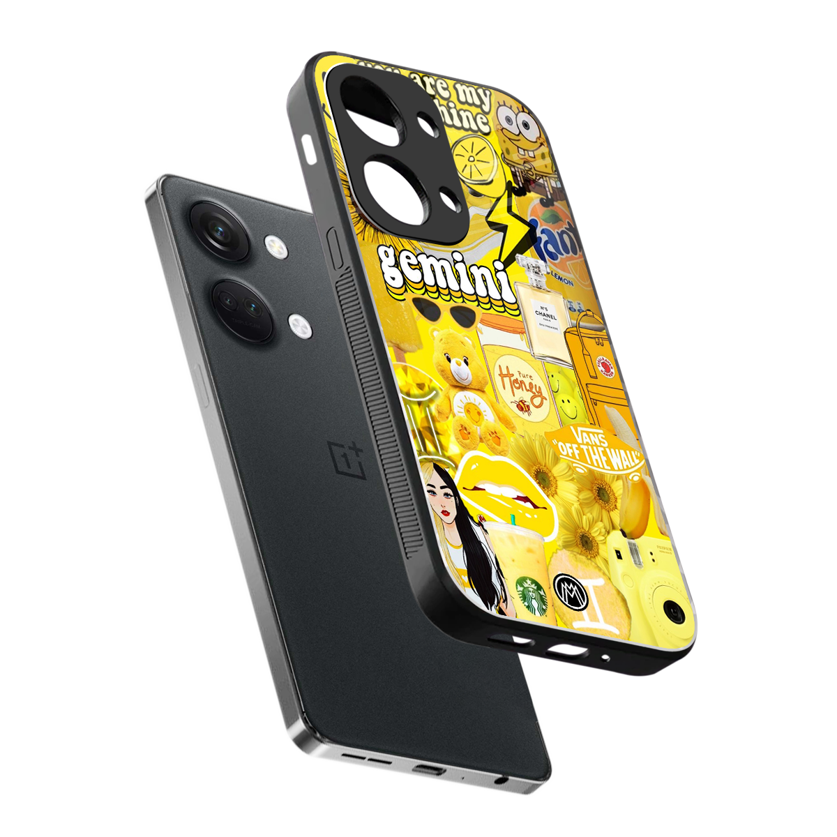 gemini aesthetic collage back phone cover | glass case for oneplus nord 3