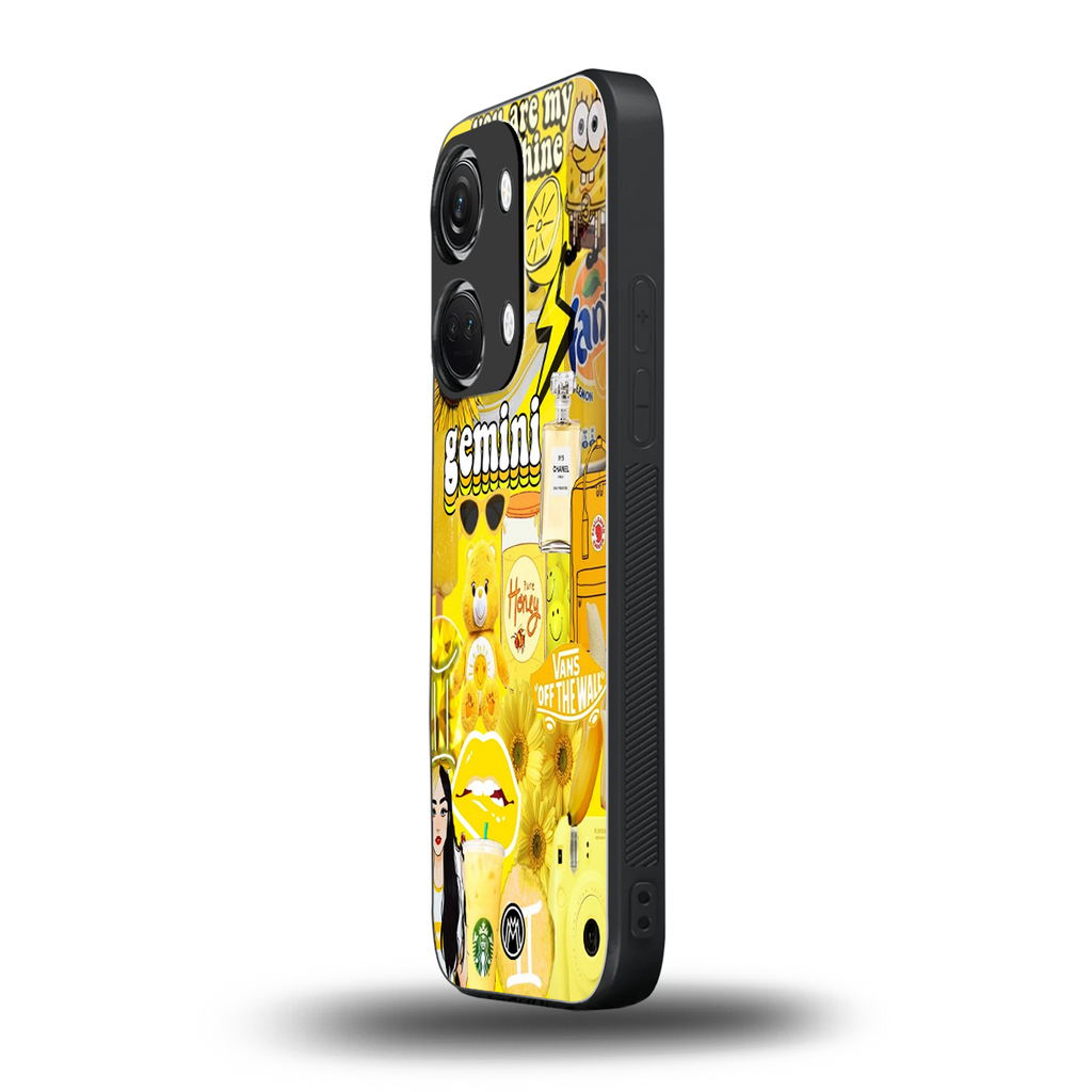 gemini aesthetic collage back phone cover | glass case for oneplus nord 3