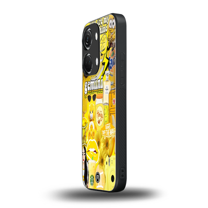 gemini aesthetic collage back phone cover | glass case for oneplus nord 3