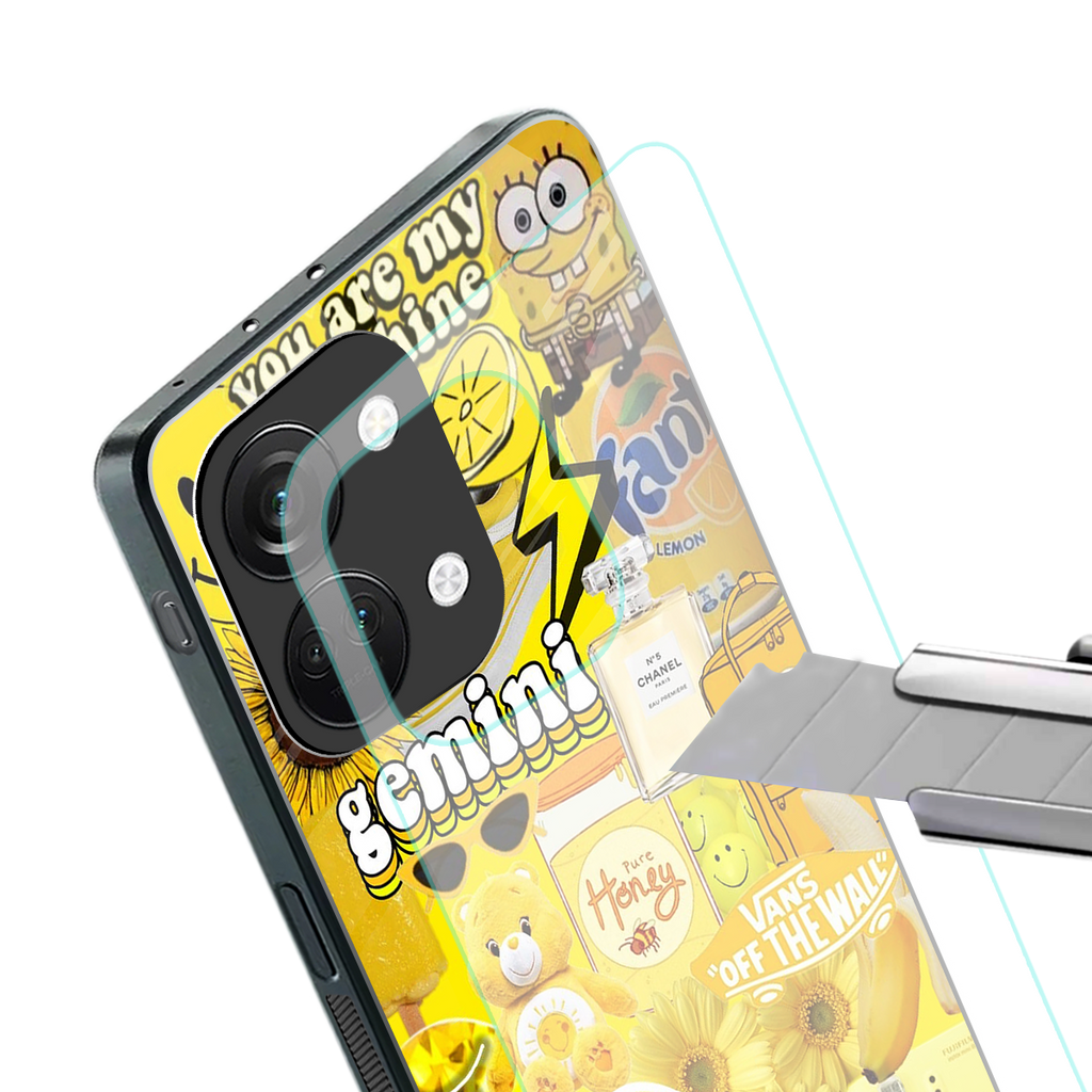 gemini aesthetic collage back phone cover | glass case for oneplus nord 3