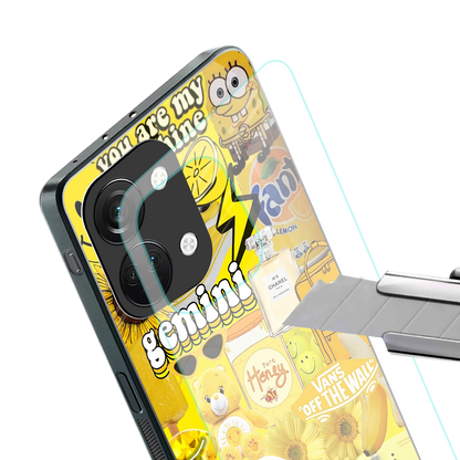 gemini aesthetic collage back phone cover | glass case for oneplus nord 3
