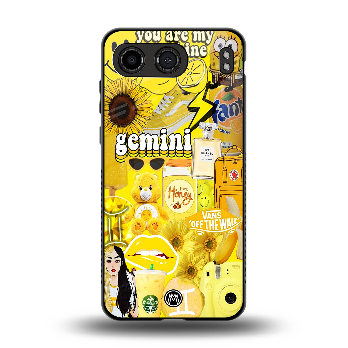 gemini aesthetic collage back phone cover | glass case for oneplus nord 4