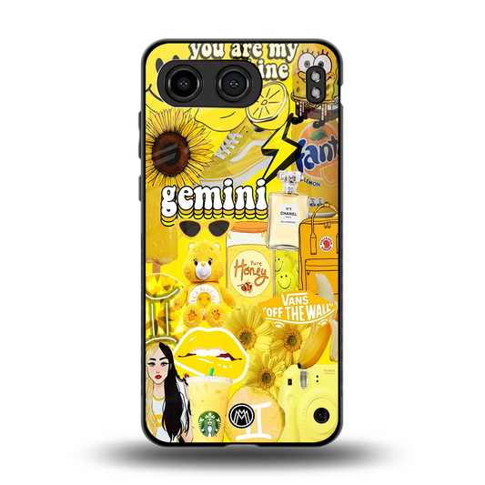 gemini aesthetic collage back phone cover | glass case for oneplus nord 4