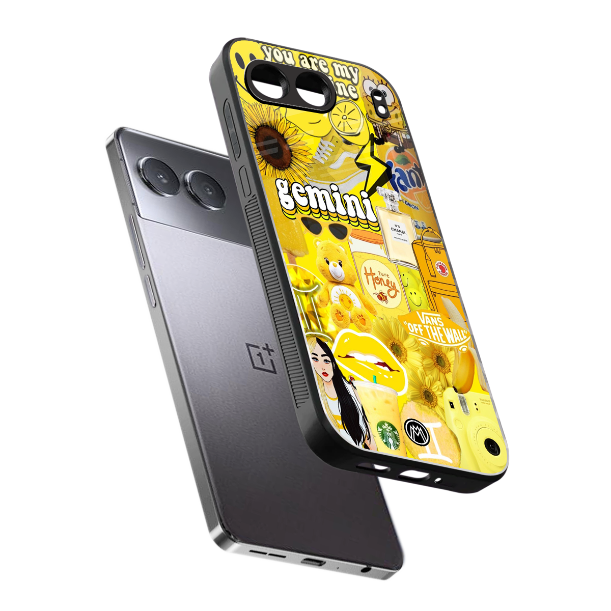 gemini aesthetic collage back phone cover | glass case for oneplus nord 4