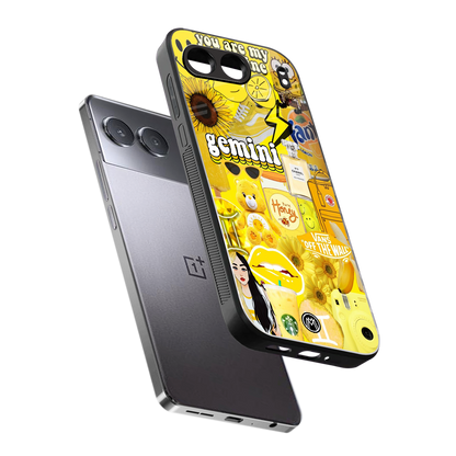 gemini aesthetic collage back phone cover | glass case for oneplus nord 4