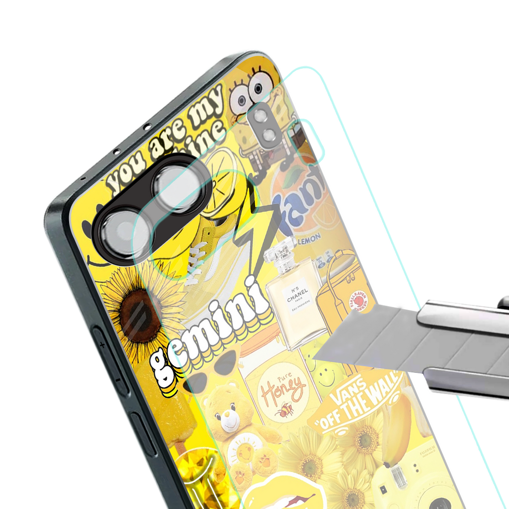 gemini aesthetic collage back phone cover | glass case for oneplus nord 4