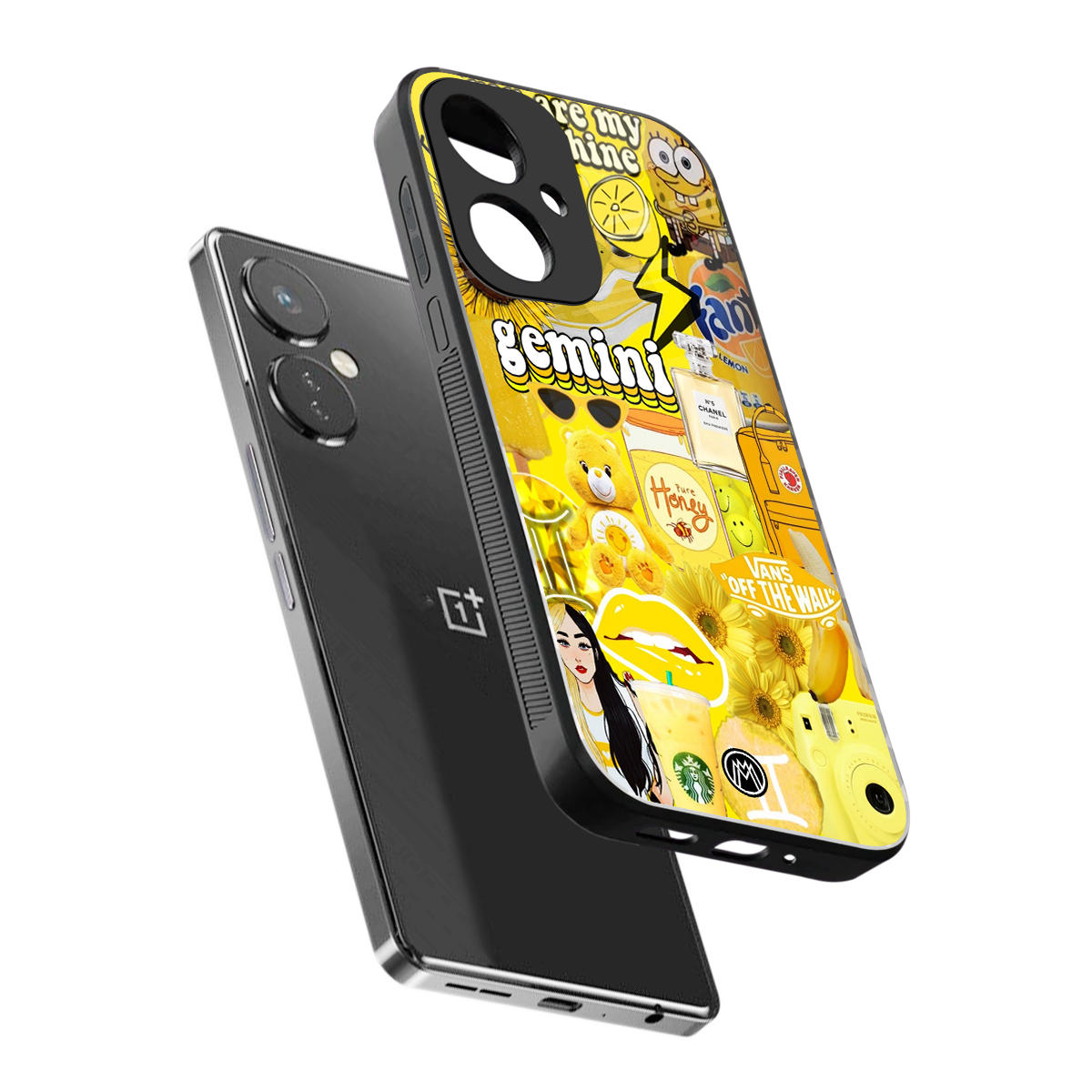 gemini aesthetic collage back phone cover | glass case for oneplus nord ce 3